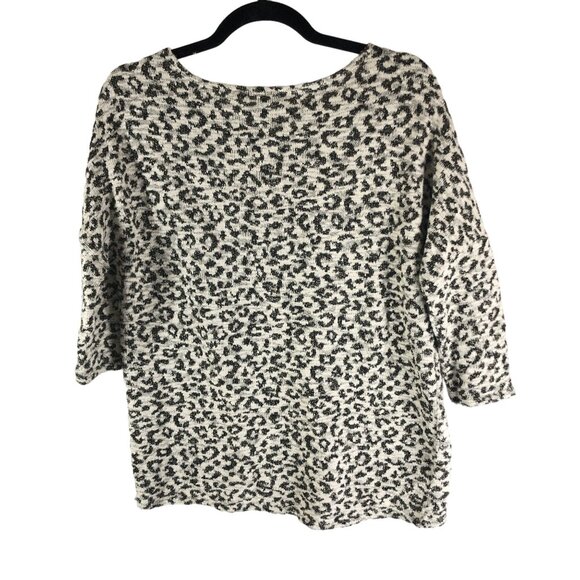 H&M Divided Womens Leopard Print Knit Top Gold Black Metallic Size S - Picture 2 of 4